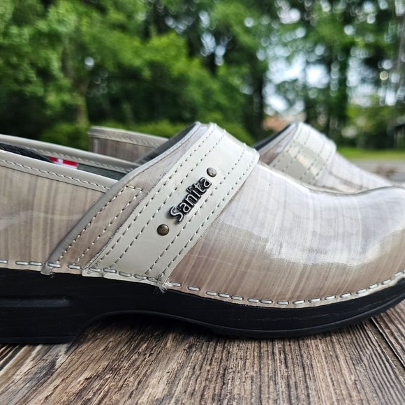 Sanita Shoes - SANITA SIGNATURE GRAY NURSING Danish Clogs SLIP RESISTANT EUR Size  38 US SIze 7